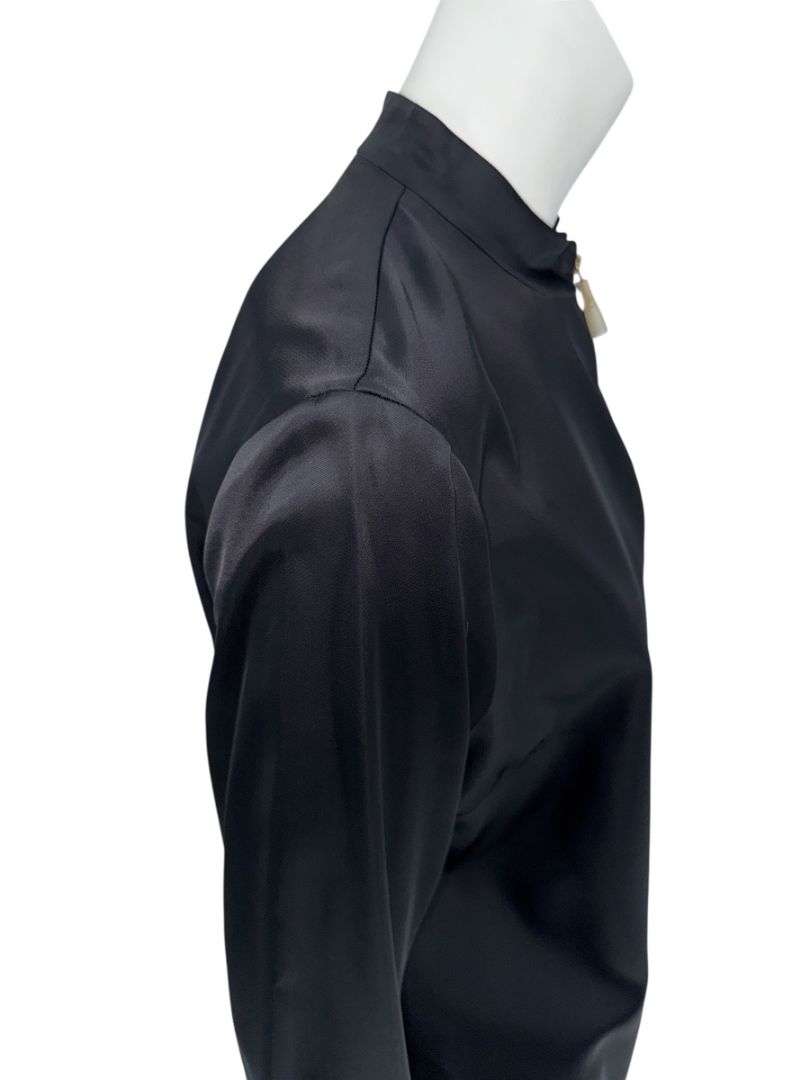Christian Dior Black Asymmetric-Zip Blouse – Size FR 44 (US 12)