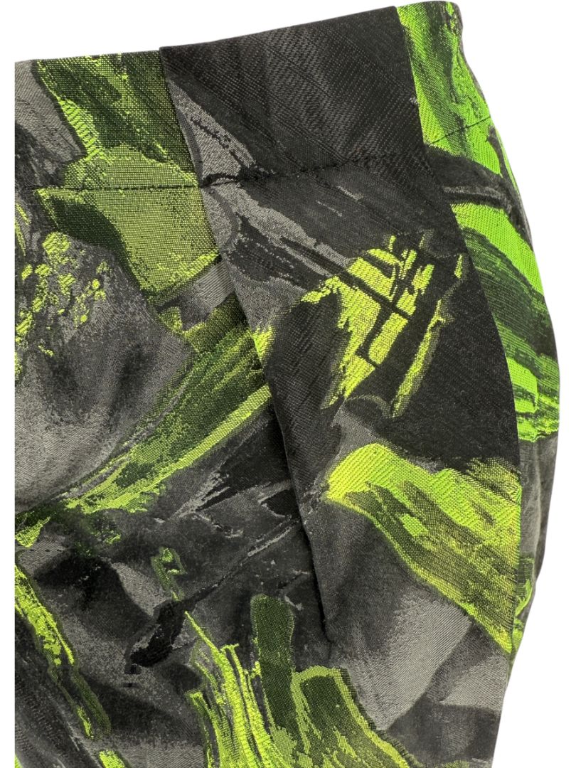 Lafayette 148 New York Green & Black Abstract Bubble Skirt – Size 8