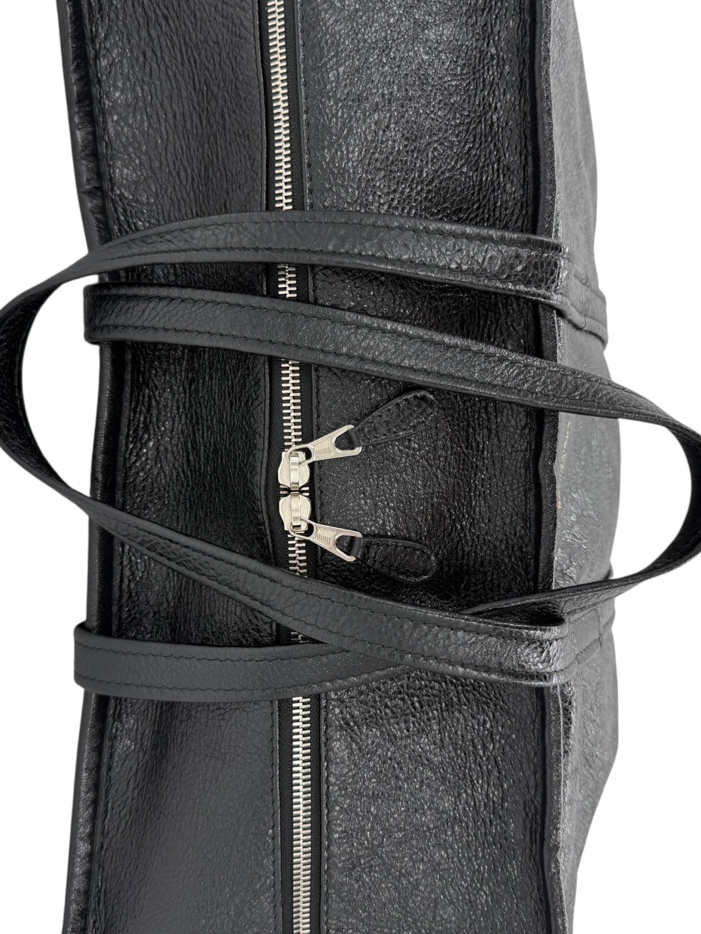 Balenciaga Black Arena Leather Bazar Shopper Tote Bag - XL