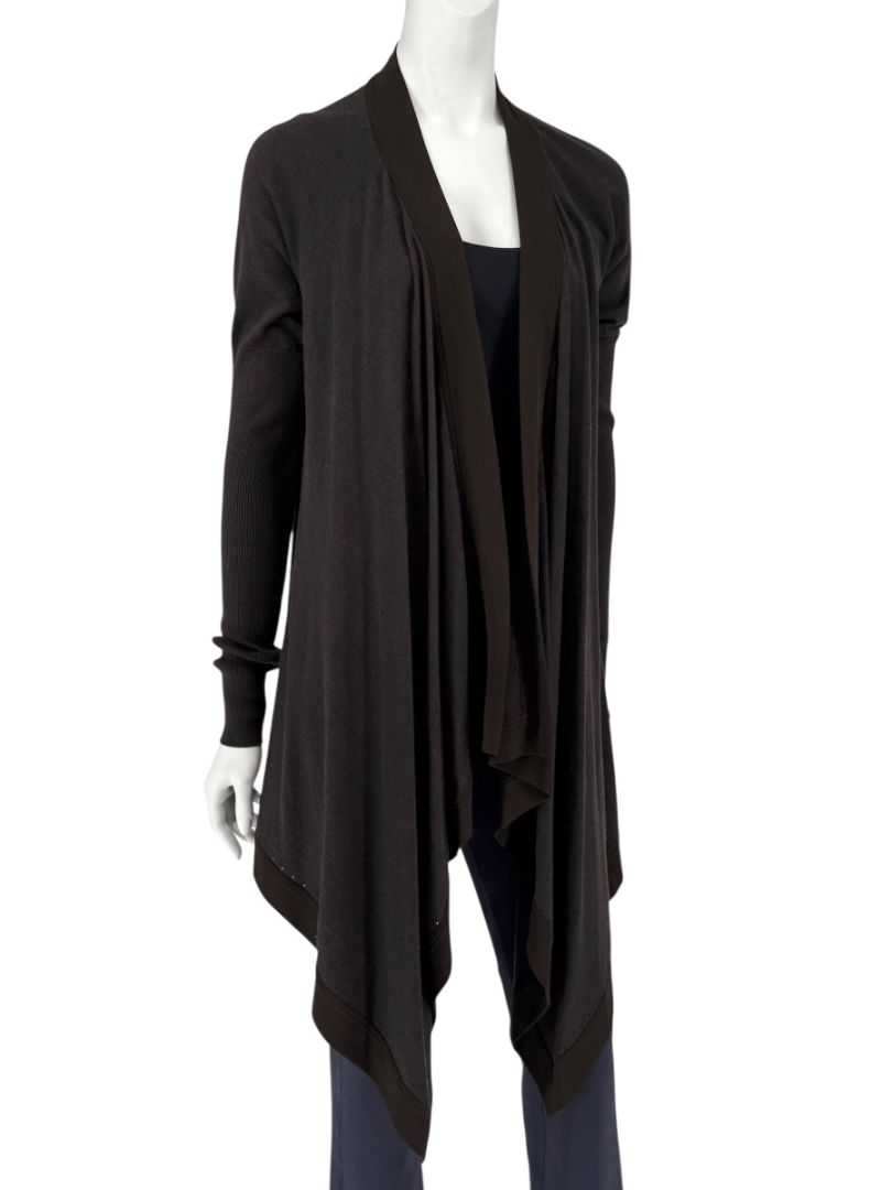 Givenchy Soft Black/Charcoal Drape Cardigan – Size S