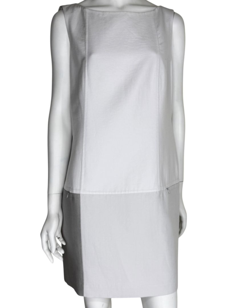 Akris Two-Tone Sleeveless Shift Dress – Size US 10