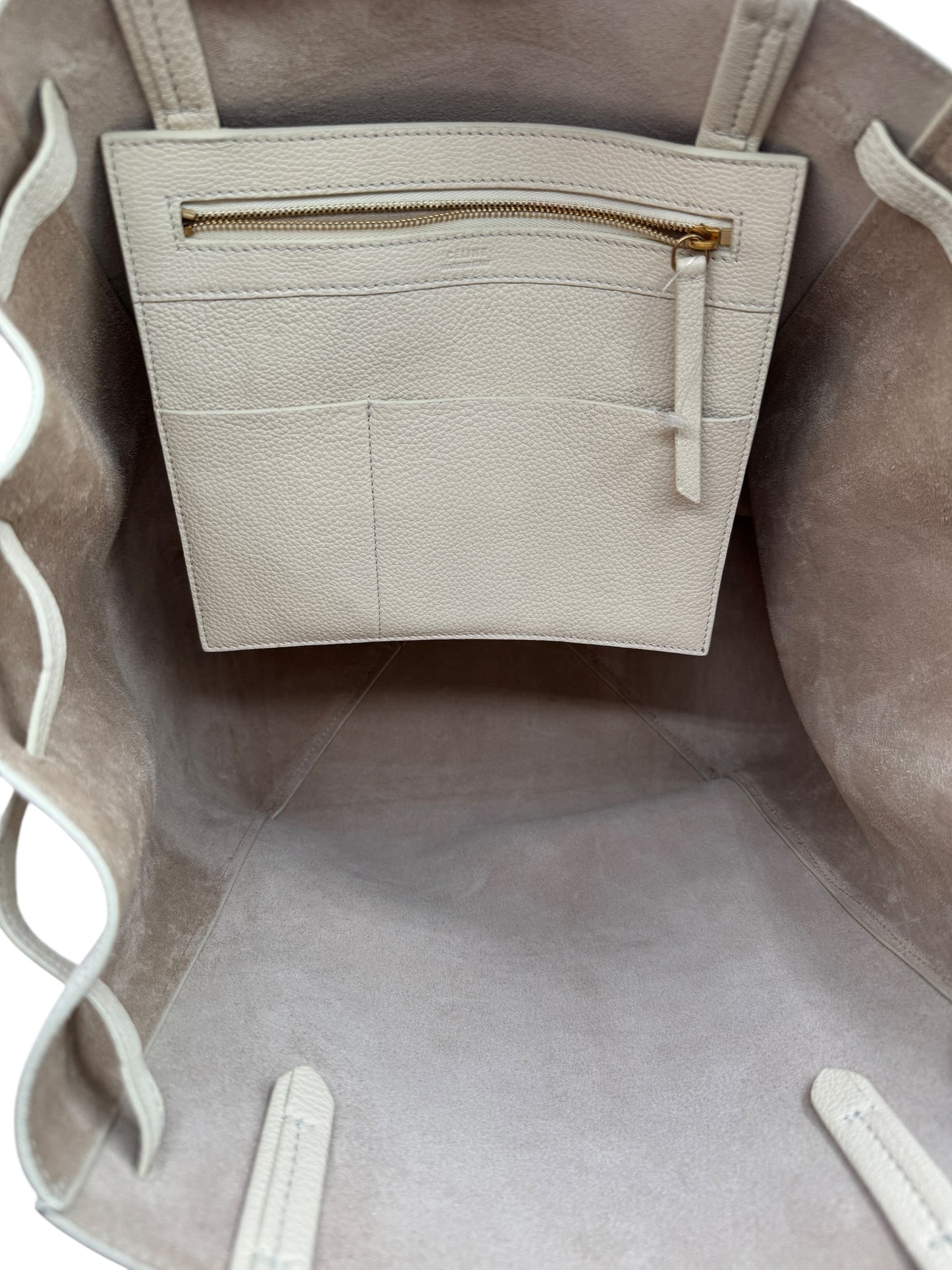 Celine Chalk Soft-Grained Calfskin Cabas Phantom Tote
