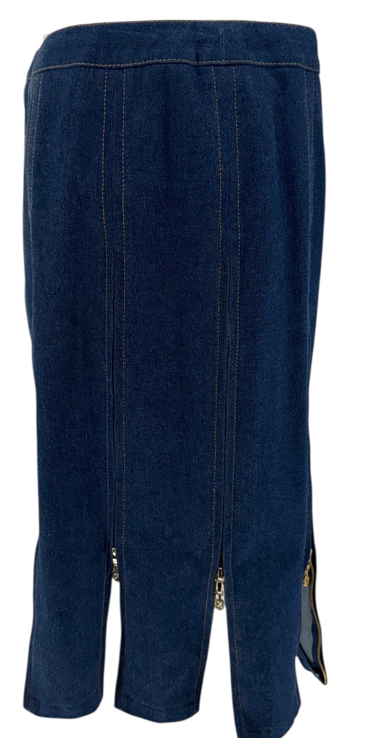 Escada Denim Two-Piece Skirt Set – Size 38 – Excellent Pre-Owned Condition