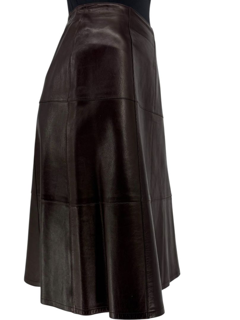 Chanel Chocolate Brown Lambskin Skirt – Size 42