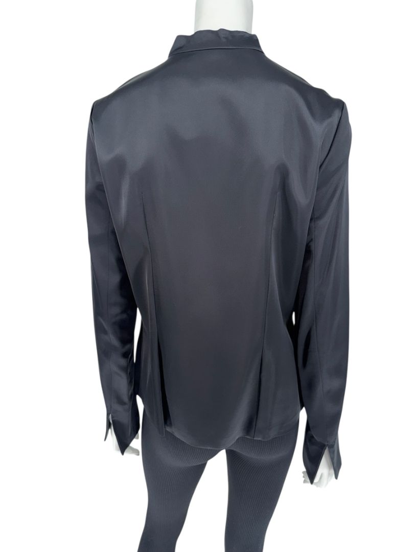 Christian Dior Black Asymmetric-Zip Blouse – Size FR 44 (US 12)