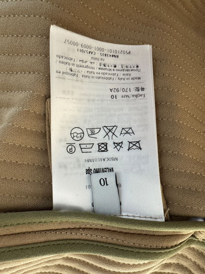 Valentino Camel Quilted Longline Trench Coat – Size IT 44 / US 10