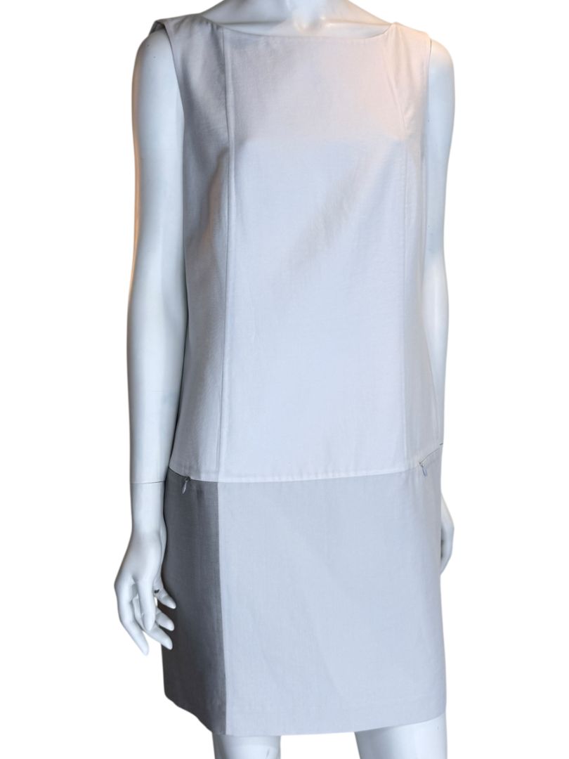 Akris Two-Tone Sleeveless Shift Dress – Size US 10