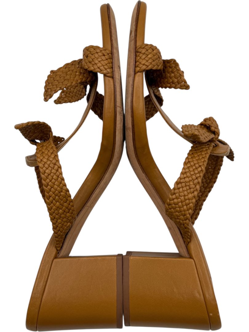 Alexandre Birman Braided Leather Block Heel Sandals – Size 39.5