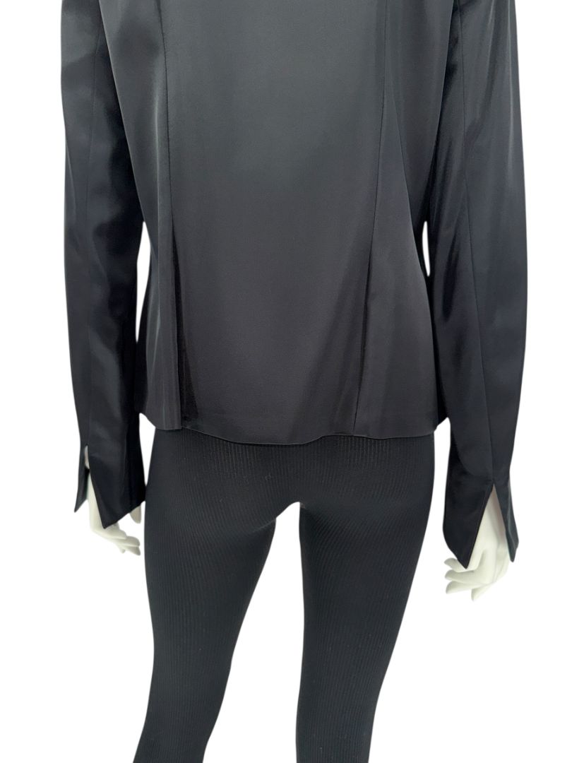 Christian Dior Black Asymmetric-Zip Blouse – Size FR 44 (US 12)