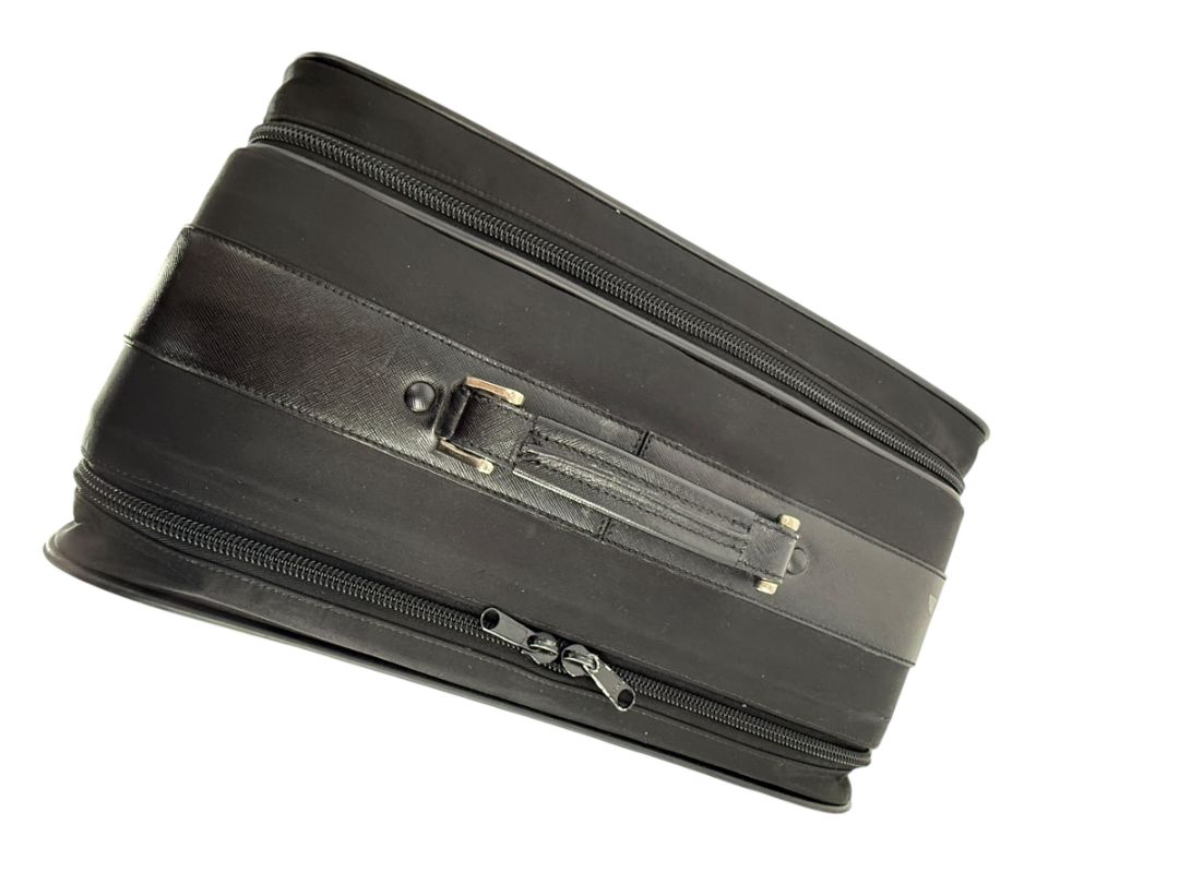 Prada Black Nylon Rolling Suitcase with Saffiano Leather Trim – 26.5" x 17.5" x 9.5"