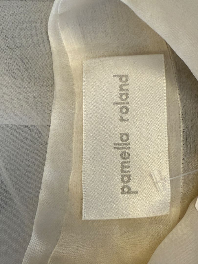 Pamella Roland Sleeveless Organza Blouse with Jewel Buttons - Large