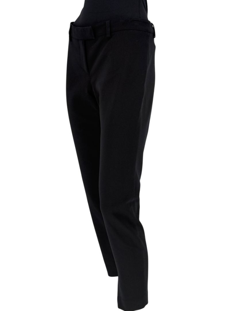 Alexander McQueen Black Wool-Cotton Blend Slim Pants with Ankle Zips – Size IT 46 (US 10)