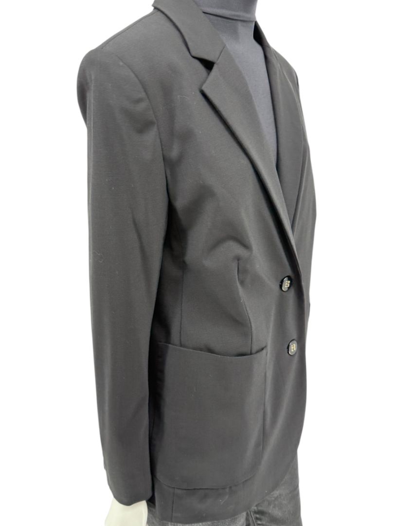 Pamella Roland Black Blazer Jacket Women’s Large – Classic 2 Button Wool Blend Career Workwear