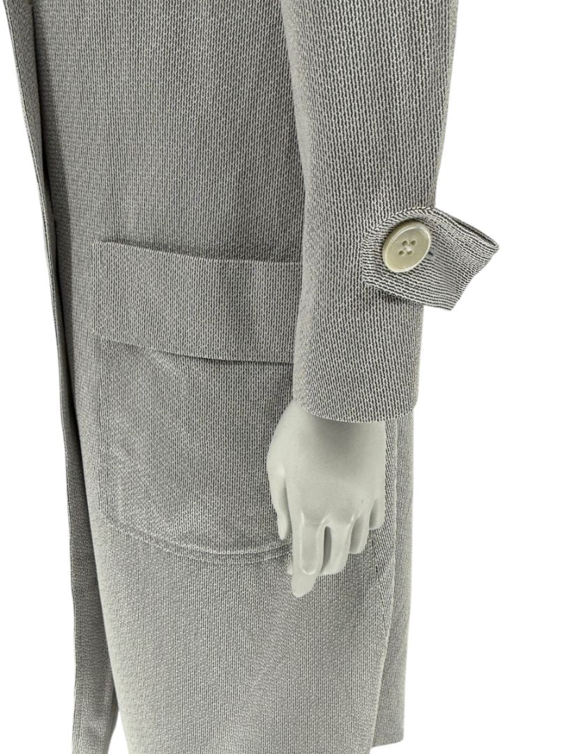Pamella Roland Grey Cape Style Trench Jacket Double Breasted – Large