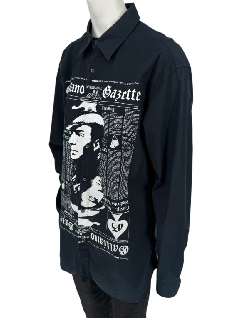 Galliano Gazette Oversized Graphic Cotton Shirt – Size 54 (Men's)