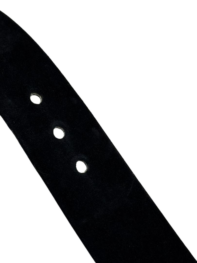 Chanel Ruthenium Chain-Fringe CC Belt – Black Suede – Very Good Condition