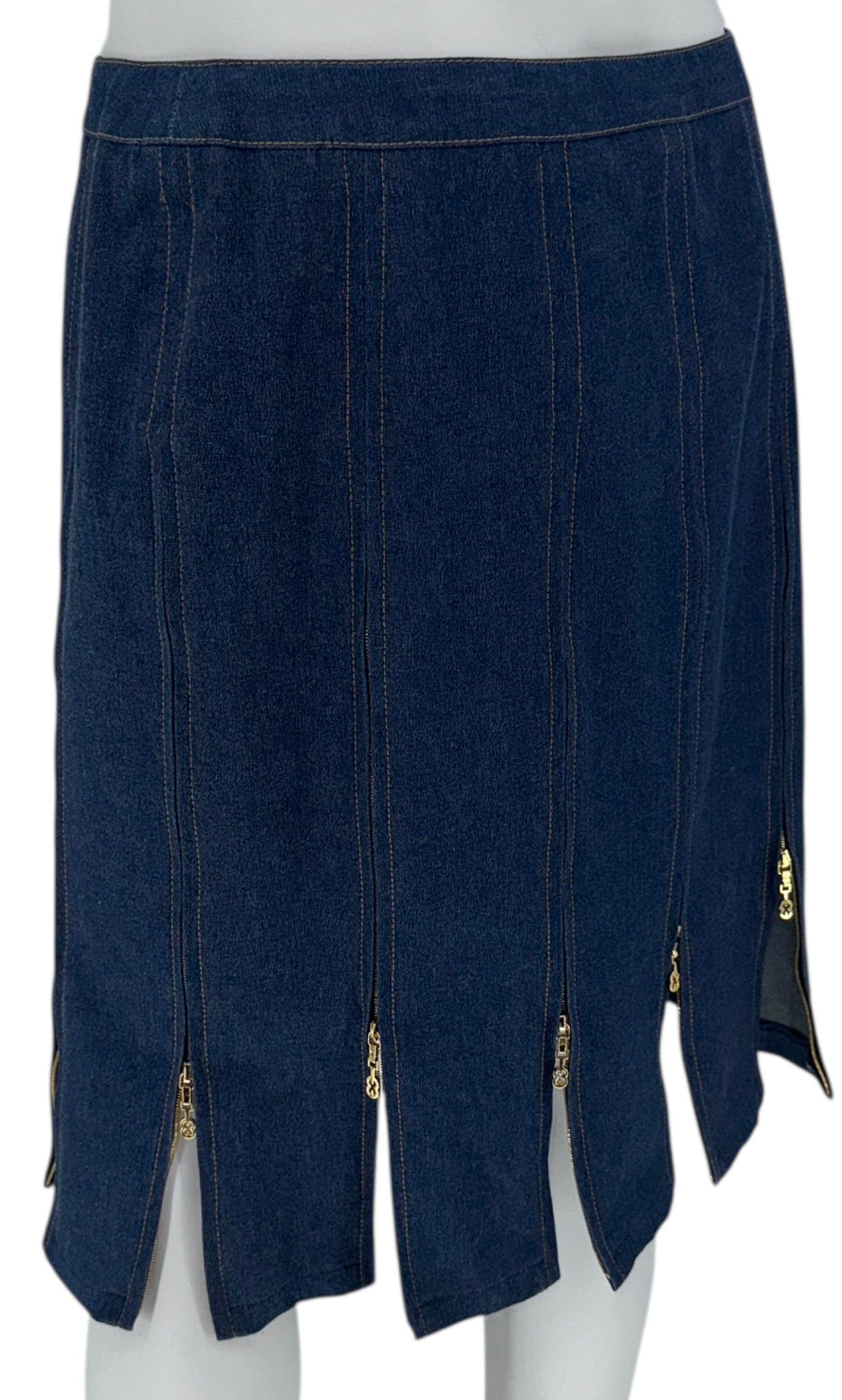 Escada Denim Two-Piece Skirt Set – Size 38 – Excellent Pre-Owned Condition