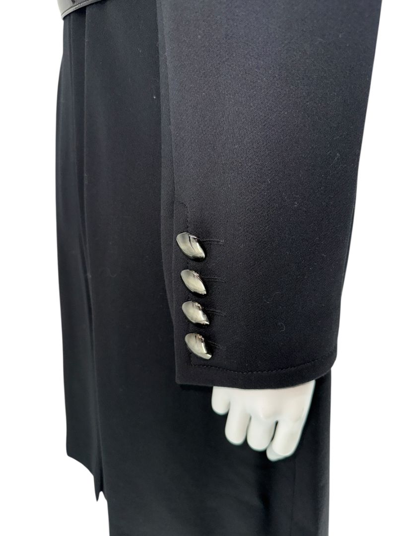 Armani Collezioni Black Wool Belted Coat – Size 10 (Good Condition)
