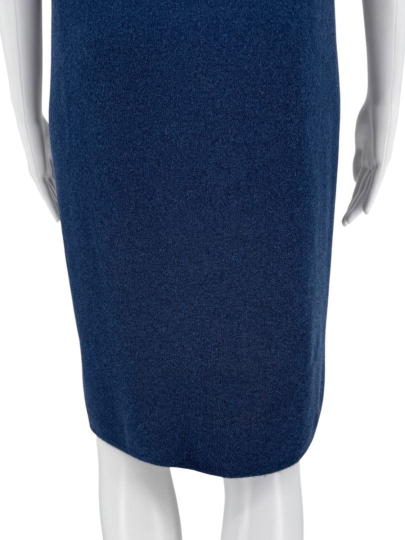 Akris Cashmere Knit Zip Dress in Navy – Size US 10 / FR 42