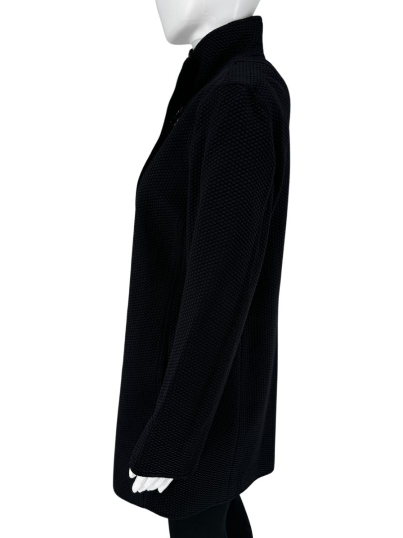 Akris Punto Black Honeycomb Zip Jacket - Size 10