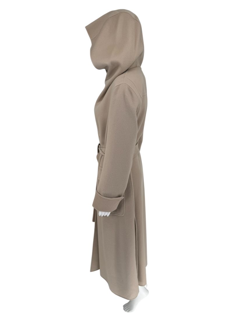 S Max Mara Camel Hooded Wrap Coat – Size 10 (IT 42)