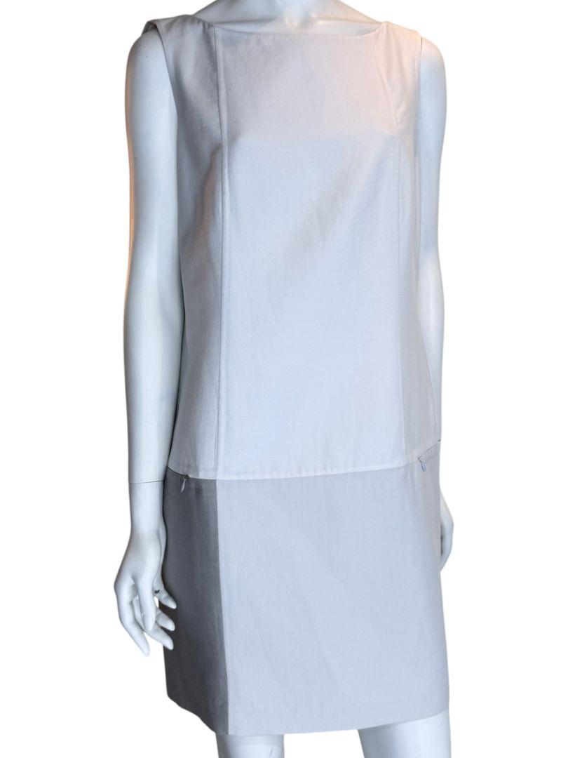 Akris Two-Tone Sleeveless Shift Dress – Size US 10
