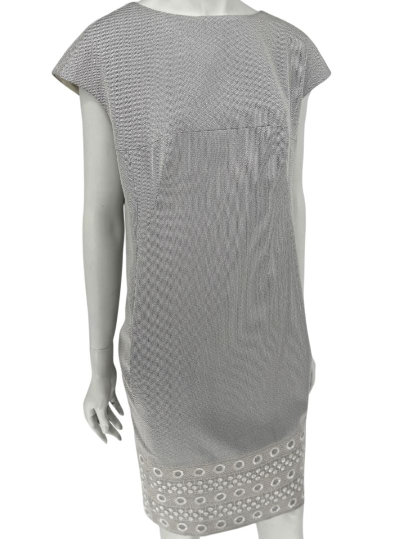 Pamella Roland Grey Beaded Sheath Dress – Large