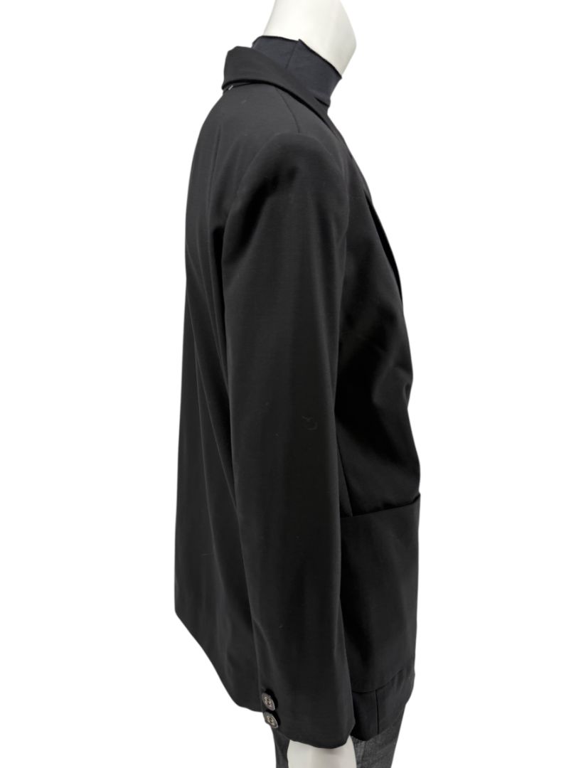 Pamella Roland Black Blazer Jacket Women’s Large – Classic 2 Button Wool Blend Career Workwear