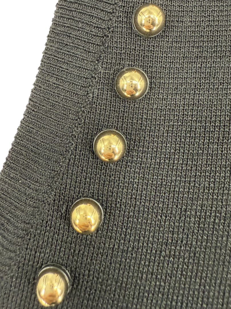 Givenchy Paris Black Wool Studded V-Neck Sweater – Size M