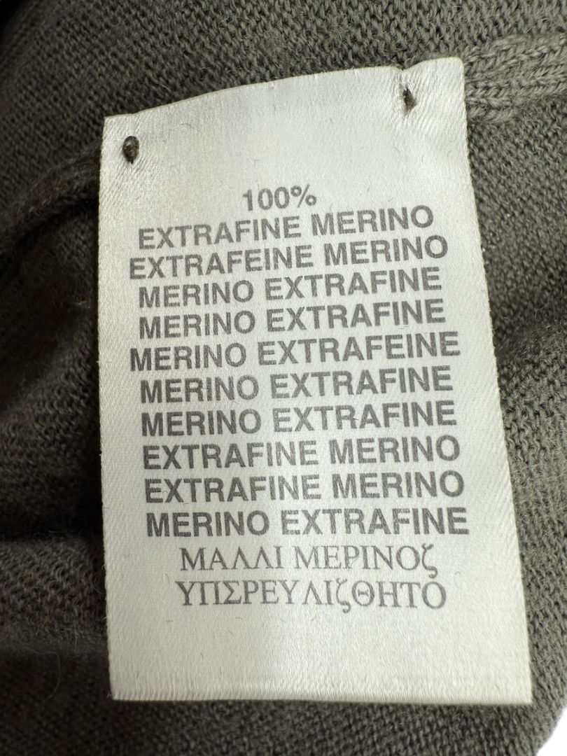 Burberry London Sage Green Merino Wool Military Sweater – Mens Size S