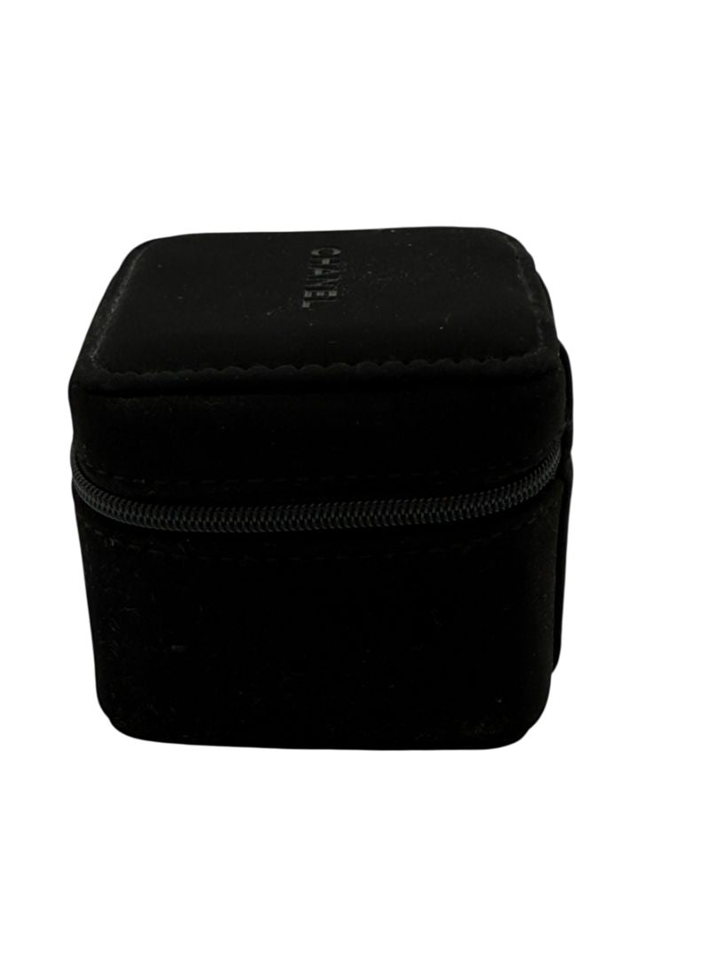 Chanel Black Travel Jewelry & Watch Case – Suede Zip Cube