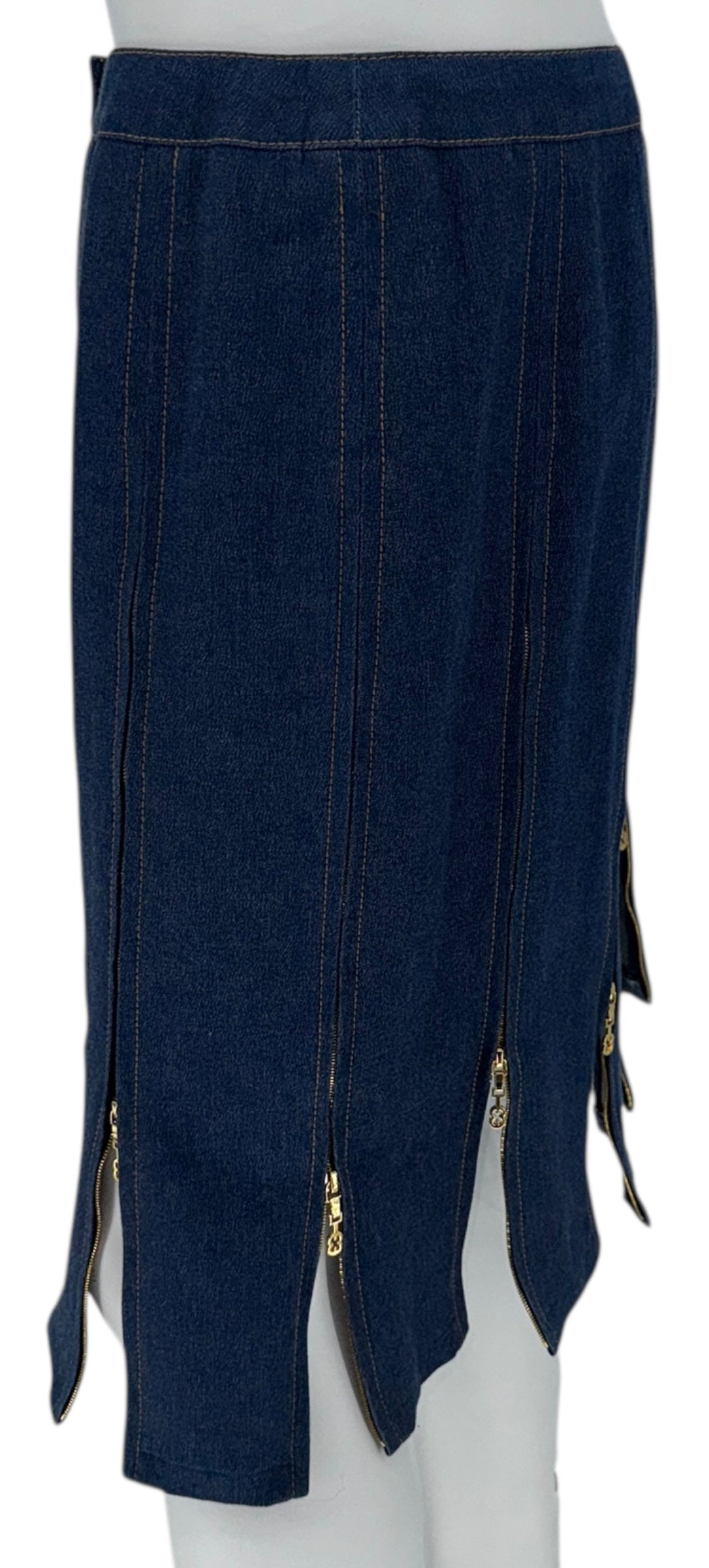 Escada Denim Two-Piece Skirt Set – Size 38 – Excellent Pre-Owned Condition