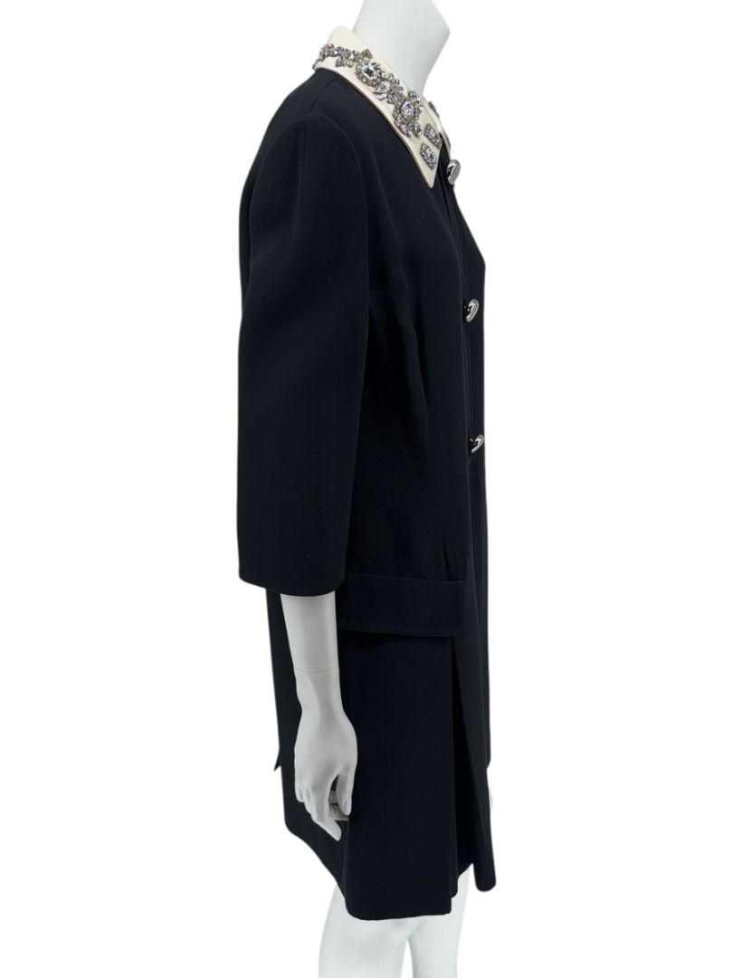 PRADA Black Embellished Collar Dress – Size IT 46
