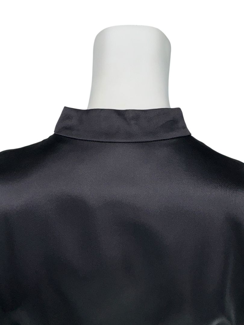 Christian Dior Black Asymmetric-Zip Blouse – Size FR 44 (US 12)
