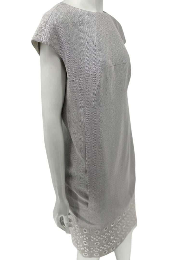 Pamella Roland Grey Beaded Sheath Dress – Large