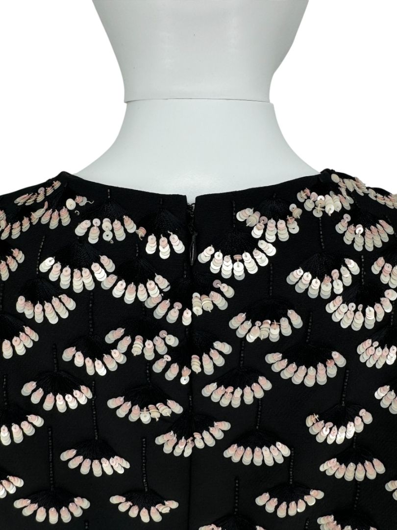 Valentino Embellished Sequin Flower Shift Dress – Size 10