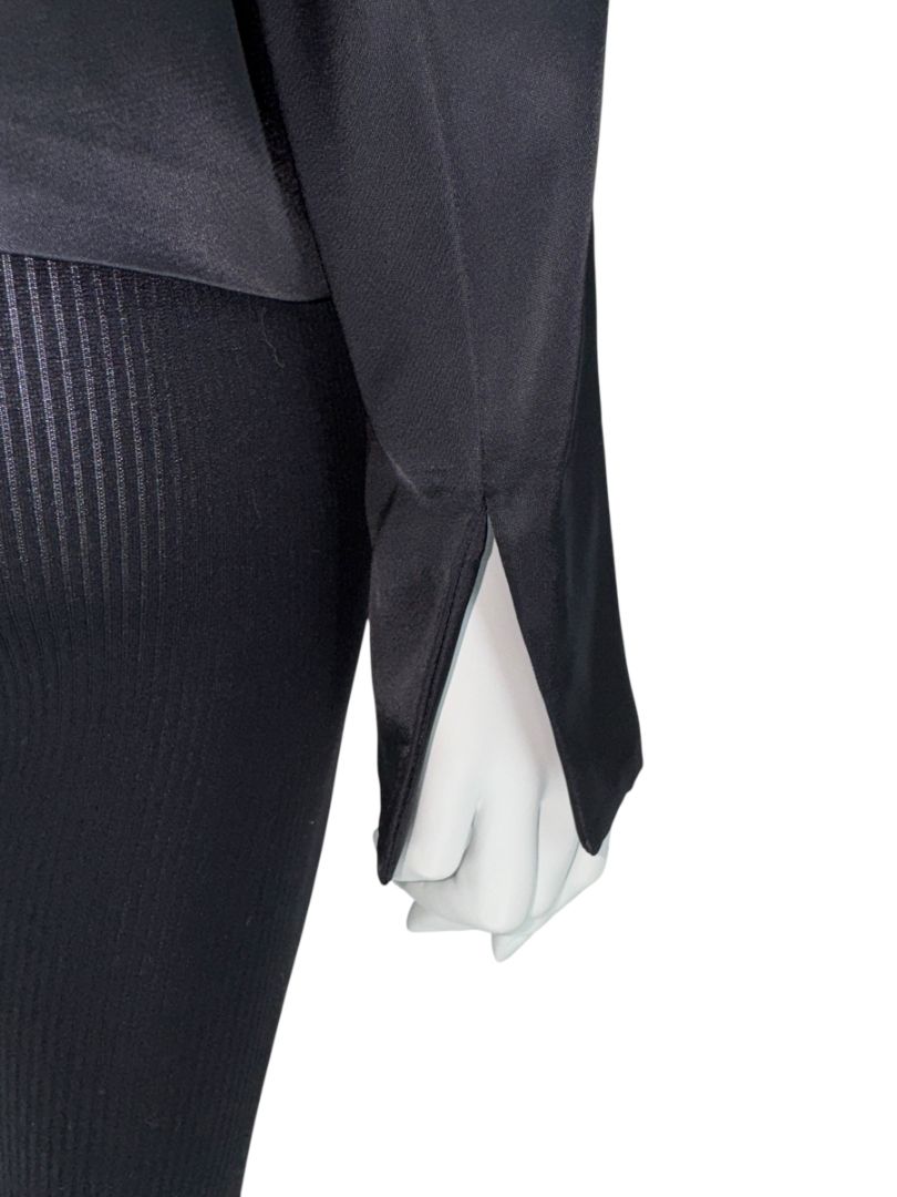 Christian Dior Black Asymmetric-Zip Blouse – Size FR 44 (US 12)