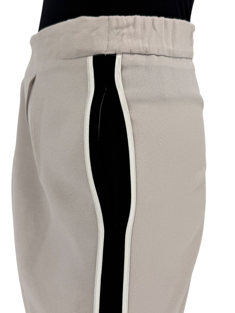 Fendi Taupe Cropped Trousers with Black Side Trim – Size IT 44 / US 8