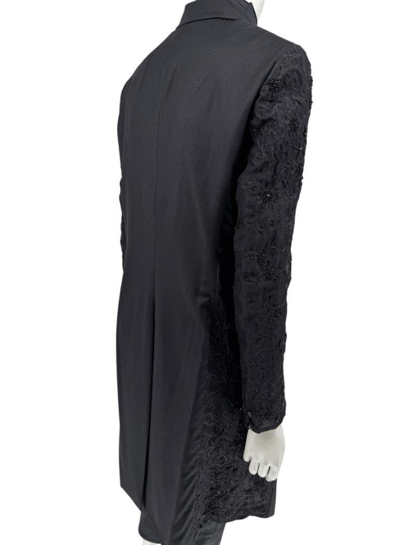 Pamella Roland Black Embellished Longline Jacket – Large