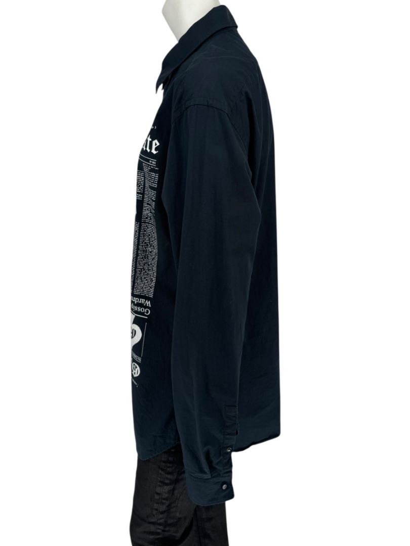 Galliano Gazette Oversized Graphic Cotton Shirt – Size 54 (Men's)