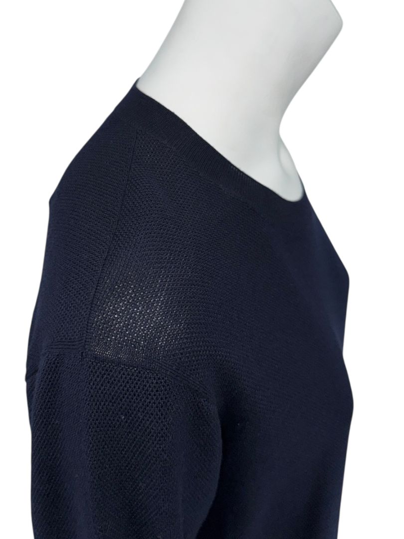 Louis Vuitton Navy Knit Tunic Dress with Printed Hem - Size L