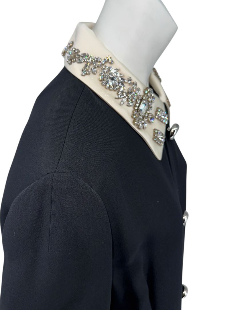 PRADA Black Embellished Collar Dress – Size IT 46