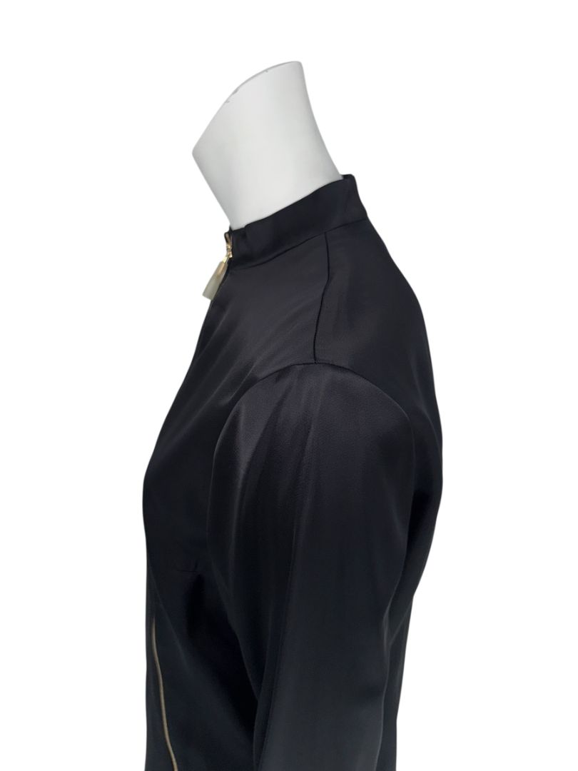 Christian Dior Black Asymmetric-Zip Blouse – Size FR 44 (US 12)