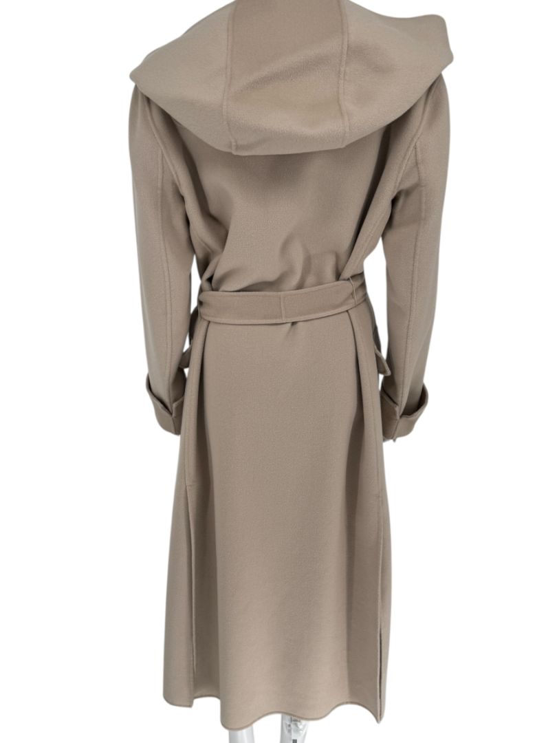 S Max Mara Camel Hooded Wrap Coat – Size 10 (IT 42)