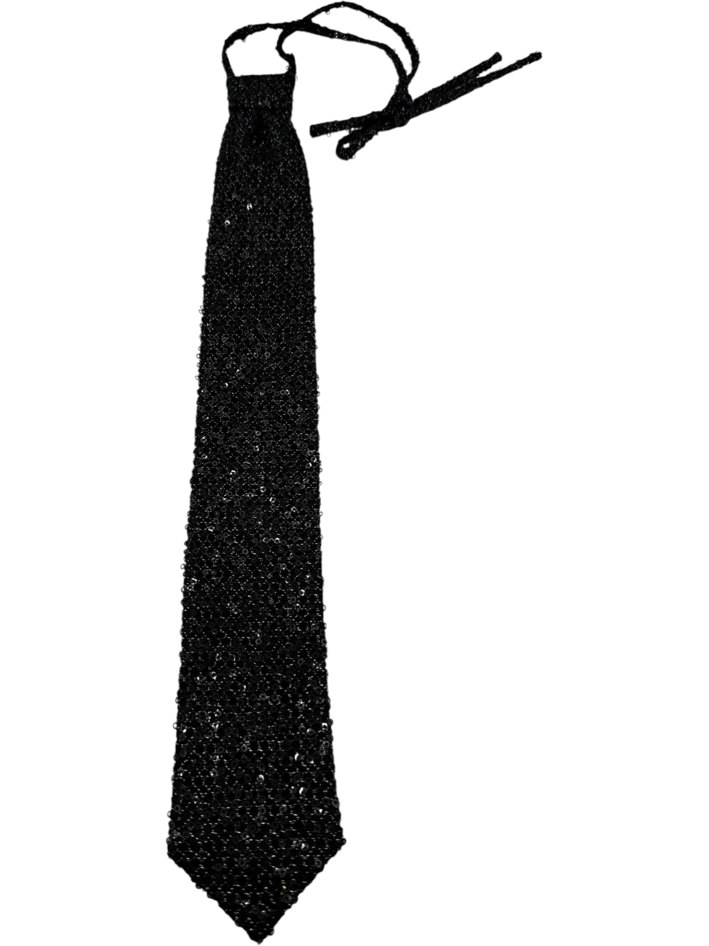 Pamella Roland Black Sequin Neck Tie – One Size