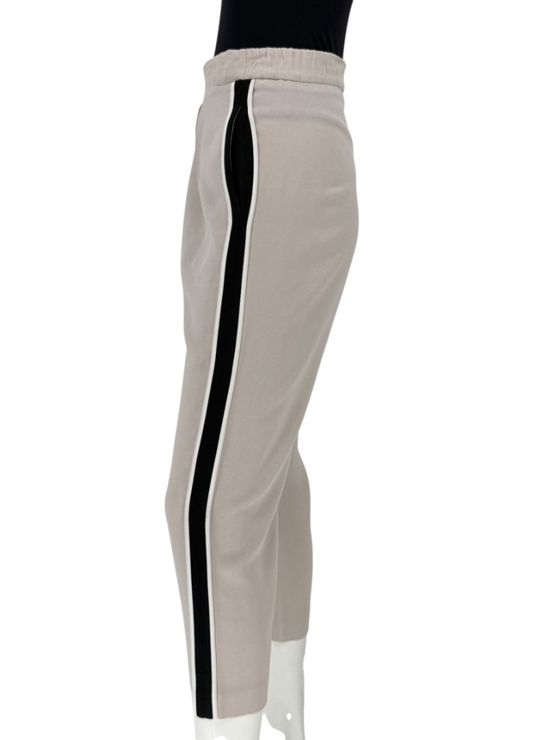 Fendi Taupe Cropped Trousers with Black Side Trim – Size IT 44 / US 8