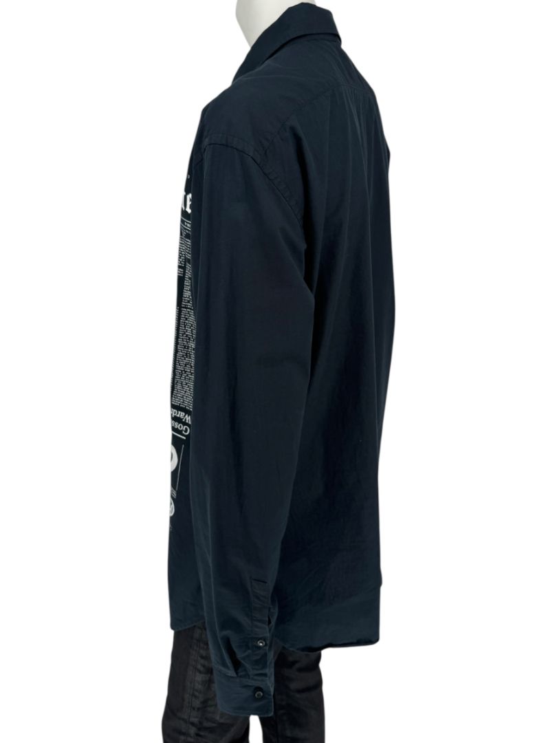 Galliano Gazette Oversized Graphic Cotton Shirt – Size 54 (Men's)