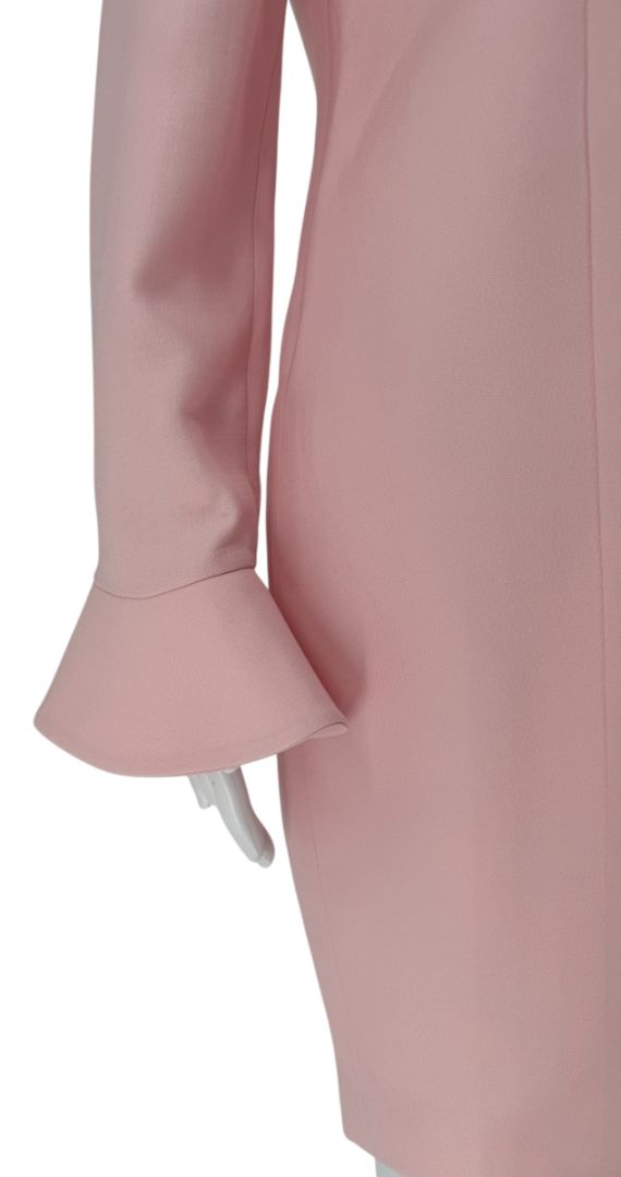 Valentino Pink Crepe Ruffle Detail Dress – Size 10 – Very Good Preowned Condition