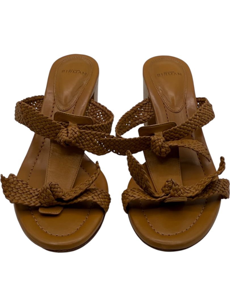 Alexandre Birman Braided Leather Block Heel Sandals – Size 39.5