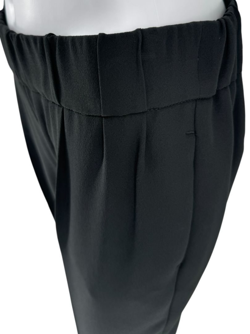 Brunello Cucinelli Black Tapered Pull-On Trousers with Side Pockets – US 8